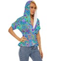 Tribal Pattern Pattern Lightweight Drawstring Hooded Top View3