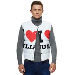 I Love Julia  Men s Short Button Up Puffer Vest	 by ilovewhateva