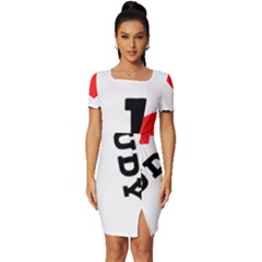 I Love Judy Fitted Knot Split End Bodycon Dress by ilovewhateva