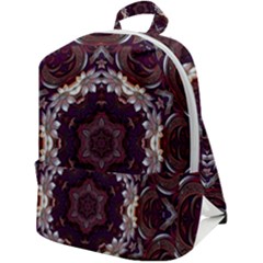 Rosette Kaleidoscope Mosaic Abstract Background Zip Up Backpack by Jancukart