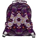 Rosette Kaleidoscope Mosaic Abstract Background Art Rounded Multi Pocket Backpack View3