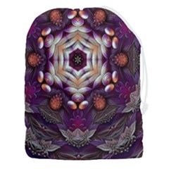 Rosette Kaleidoscope Mosaic Abstract Background Art Drawstring Pouch (3xl) by Jancukart
