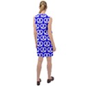 Blue Pretzel Illustrations Pattern Sleeveless Shirt Dress View2