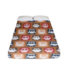 Colorful Whimsical Owl Pattern Fitted Sheet (full/ Double Size) by GardenOfOphir