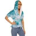 Tropical Blue Ocean Wave Lightweight Drawstring Hooded Top View3