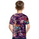 Ornamental Patterns Abstract Flower Pattern Purple Kids  Sport Mesh Tee View2