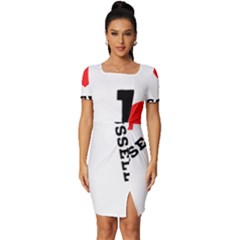 I Love Russell Fitted Knot Split End Bodycon Dress by ilovewhateva