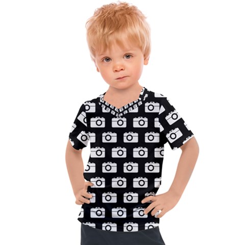 Modern Chic Vector Camera Illustration Pattern Kids  Sports Tee by GardenOfOphir