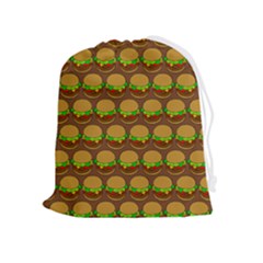 Burger Snadwich Food Tile Pattern Drawstring Pouch (xl) by GardenOfOphir