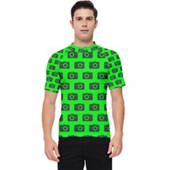 Modern Chic Vector Camera Illustration Pattern Men s Short Sleeve Rash Guard by GardenOfOphir