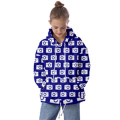 Modern Chic Vector Camera Illustration Pattern Kids  Oversized Hoodie by GardenOfOphir