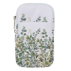 Gold And Green Eucalyptus Leaves Waist Pouch (large) by Jack14