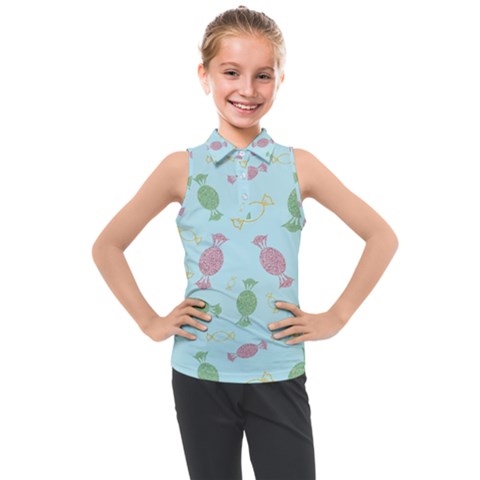 Toffees Candy Sweet Dessert Kids  Sleeveless Polo Tee by Jancukart