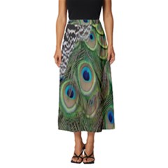Peacock Bird Feather Colourful Classic Midi Chiffon Skirt by Jancukart