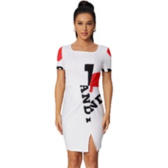I Love Randy Fitted Knot Split End Bodycon Dress by ilovewhateva