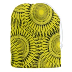 Abstract Sun Pattern Yellow Background Drawstring Pouch (3xl) by Jancukart