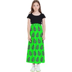 Ladybug Vector Geometric Tile Pattern Kids  Flared Maxi Skirt by GardenOfOphir