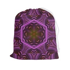 Rosette Mosaic Kaleidoscope Abstract Background Drawstring Pouch (2xl) by Jancukart