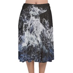 Tempestuous Beauty Art Print Velvet Flared Midi Skirt by dflcprintsclothing