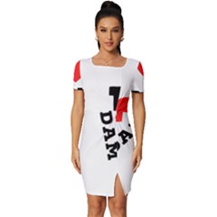 I Love Adam  Fitted Knot Split End Bodycon Dress by ilovewhateva