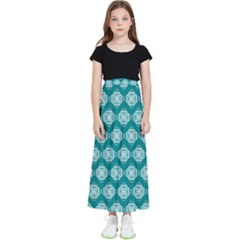 Abstract Knot Geometric Tile Pattern Kids  Flared Maxi Skirt by GardenOfOphir