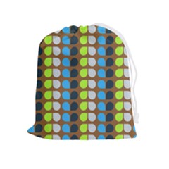 Colorful Leaf Pattern Drawstring Pouch (xl) by GardenOfOphir