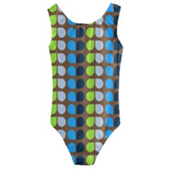 Colorful Leaf Pattern Kids  Cut-out Back One Piece Swimsuit by GardenOfOphir