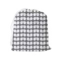 Gray And White Leaf Pattern Drawstring Pouch (XL) View2