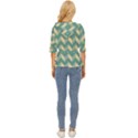 Modern Retro Chevron Patchwork Pattern Lightweight Drawstring Hooded Top View4