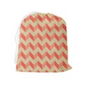 Modern Retro Chevron Patchwork Pattern Drawstring Pouch (XL) View2