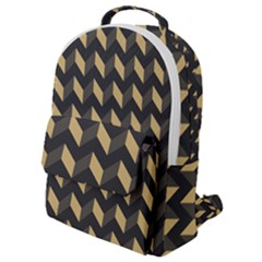 Modern Retro Chevron Patchwork Pattern Flap Pocket Backpack (small) by GardenOfOphir