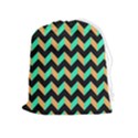 Modern Retro Chevron Patchwork Pattern Drawstring Pouch (XL) View1