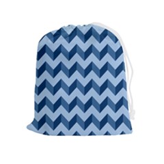 Modern Retro Chevron Patchwork Pattern Drawstring Pouch (xl) by GardenOfOphir