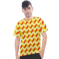 Modern Retro Chevron Patchwork Pattern Men s Sport Top by GardenOfOphir