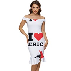 I Love Eric Off Shoulder Ruffle Split Hem Bodycon Dress by ilovewhateva