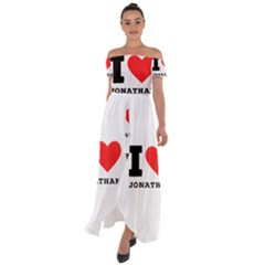 I Love Jonathan Off Shoulder Open Front Chiffon Dress by ilovewhateva