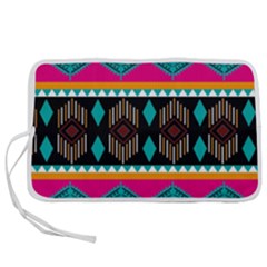 Abstract Art Pattern Design Vintage Pen Storage Case (l) by Ravend