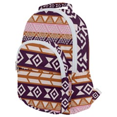 Print Pattern Design Vintage Rounded Multi Pocket Backpack by Ravend