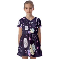 Cupcake Kids  Short Sleeve Pinafore Style Dress by nateshop