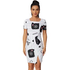 Cute-cutes Fitted Knot Split End Bodycon Dress by nateshop