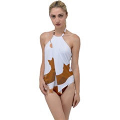 Animal Cat Pet Feline Mammal Go With The Flow One Piece Swimsuit by Semog4