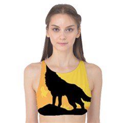 Wolf Wild Animal Night Moon Tank Bikini Top by Semog4