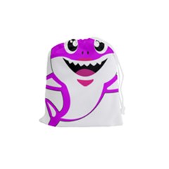 Purple Shark Fish Drawstring Pouch (medium) by Semog4