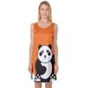 Panda Animal Orange Sun Nature Sleeveless Satin Nightdress View1