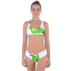 Sloth Branch Cartoon Fantasy Criss Cross Bikini Set by Semog4