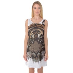 Tiger Comic Cartoon Animal Sleeveless Satin Nightdress by Semog4