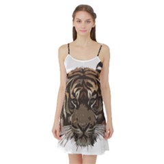 Tiger Comic Cartoon Animal Satin Night Slip by Semog4