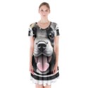 Dog Animal Puppy Pooch Pet Short Sleeve V-neck Flare Dress View1