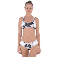 Cute Panda Bear Animal Cartoon Criss Cross Bikini Set by Semog4