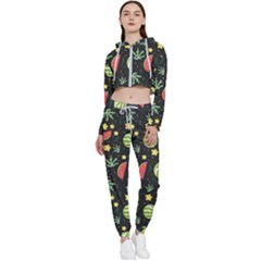 Watermelon Berries Patterns Pattern Cropped Zip Up Lounge Set by Semog4